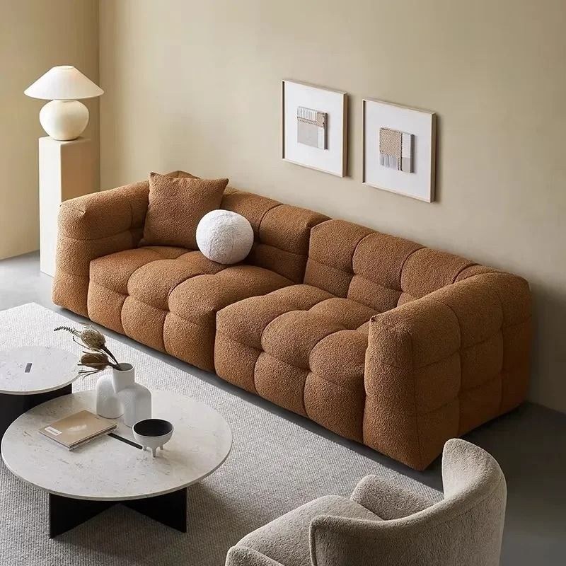 Tufted Armchair Sofa Daybed Nordic For Living Room Length 250cm x Width 103cm x Height 70cm - Burnt Orange