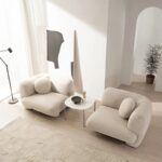Teddy Living Room Sofa Minimalist Sectional Italian Modular Couch Length 210cm x Width 95cm x Height 71cm / 3- Seater - Off-white