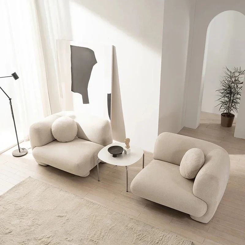 Teddy Living Room Sofa Minimalist Sectional Italian Modular Couch Length 248cm x Width 95cm x Height 71cm / large 3- Seater - Off-white - Image 3