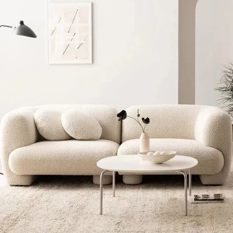 Teddy Living Room Sofa Minimalist Sectional Italian Modular Couch Length 248cm x Width 95cm x Height 71cm / large 3- Seater - Off-white