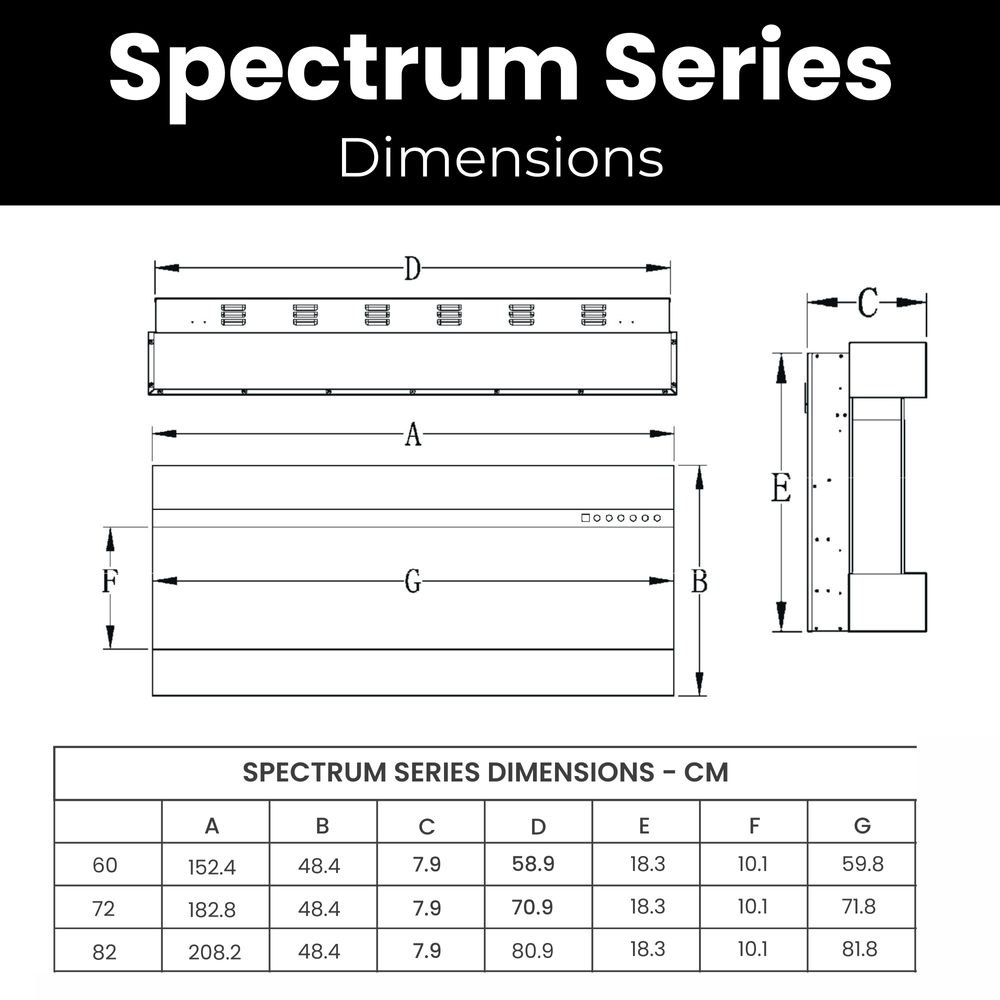 Evolution Fires Spectrum 72 Inch Built-In Electric Fireplace, TV Wall Fireplace for Media Walls, LED Flame Effects, Remote Control, 1.5kW Heater - Image 3