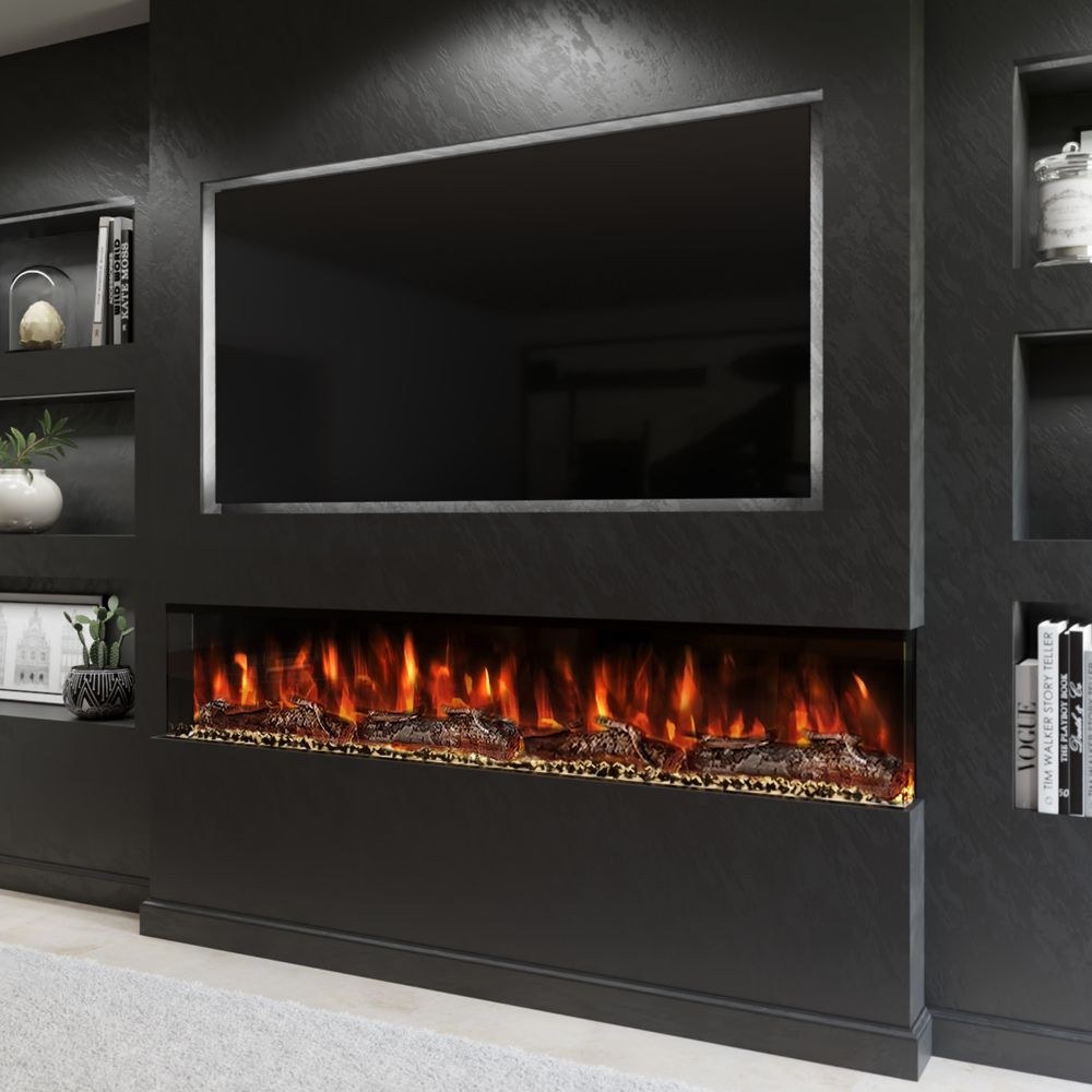 Evolution Fires Spectrum 72 Inch Built-In Electric Fireplace, TV Wall Fireplace for Media Walls, LED Flame Effects, Remote Control, 1.5kW Heater