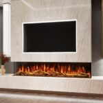Evolution Fires Advance 2000 Built-In Electric Fireplace, TV Wall Fireplace for Media Walls, LED Flame Effects, App Control, Remote Control, 2kW Heater