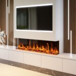 Evolution Fires Evervue 60 Inch Built-In Electric Fireplace, TV Wall Fireplace for Media Walls, LCD Video Flame Effects, App Control, Remote Control, 1.5kW Heater