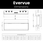 Evolution Fires Evervue 60 Inch Built-In Electric Fireplace, TV Wall Fireplace for Media Walls, LCD Video Flame Effects, App Control, Remote Control, 1.5kW Heater