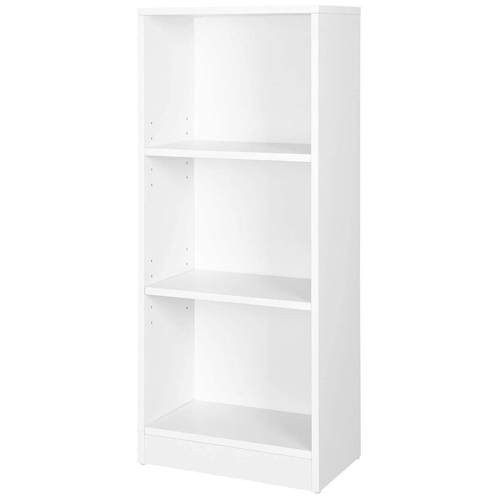 VASAGLE 3 Compartment Wooden Bookcase with Adjustable Shelves, Compact Kids Bookshelf and Storage Organizer for Study Room, Home Office and Bedroom - White - Image 2