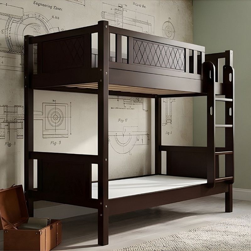Pisa Solid wood Bunk Bed | Sturdy Modern Design Wooden Single Bed Frame 190X90 Size Wenge - Image 4