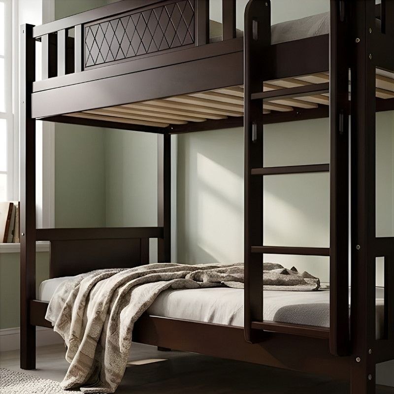 Pisa Solid wood Bunk Bed | Sturdy Modern Design Wooden Single Bed Frame 190X90 Size Wenge - Image 5