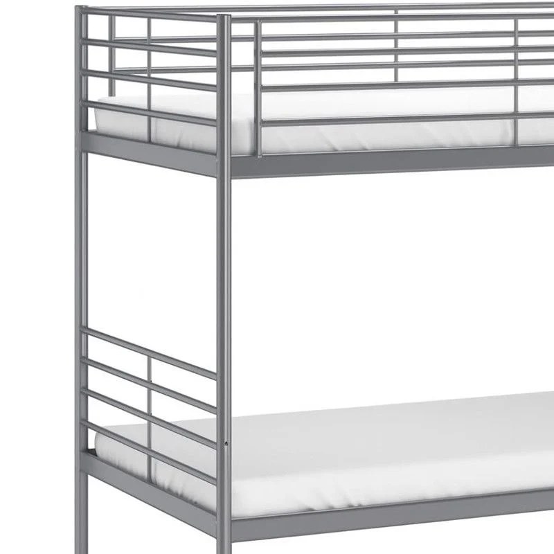 Heavy duty bunk bed silver color 190X90 single size | Double decker bed With Mattress - Image 5