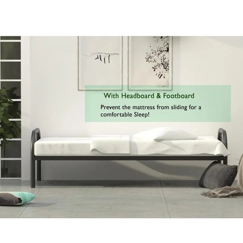 Single size Bed Heavy Duty Metal Bed Frame for Bedroom, Home Living Room, Easy to Move, Metal Bedframe, Size 90x190 cm – Durable & Stylish - Image 4