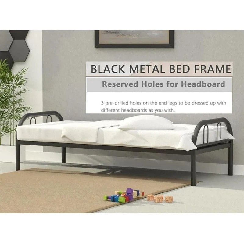 Single size Bed Heavy Duty Metal Bed Frame for Bedroom, Home Living Room, Easy to Move, Metal Bedframe, Size 90x190 cm – Durable & Stylish - Image 5