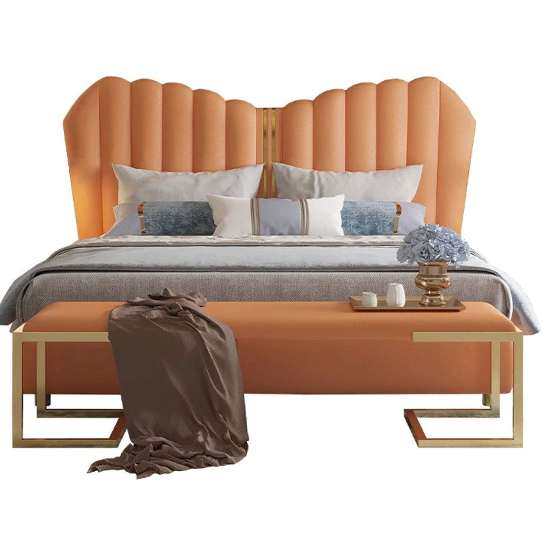 Princess Modern Upholstered 160X200 Queen Bed-Orange
