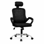 Desk Chair Office Chair for Home Height Adjustable Mesh Computer Chair with Mesh Swivel Computer Office Ergonomic Executive Chair (With Head Rest, Black)