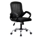 Desk Chair Office Chair for Home Height Adjustable Mid Back Mesh Computer Chair with Mesh Swivel Computer Office Ergonomic Executive Chair ( Black )