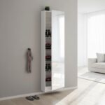 5-Shelf Shoe Storage Cabinet with Mirror – Modern Hallway & Bedroom Organizer | Space-Saving Shoe Rack -White