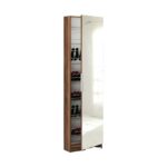 5-Shelf Shoe Storage Cabinet with Mirror – Modern Hallway & Bedroom Organizer | Space-Saving Shoe Rack -Brown