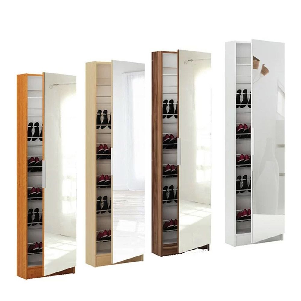 5-Shelf Shoe Storage Cabinet with Mirror – Modern Hallway & Bedroom Organizer | Space-Saving Shoe Rack -White - Image 5