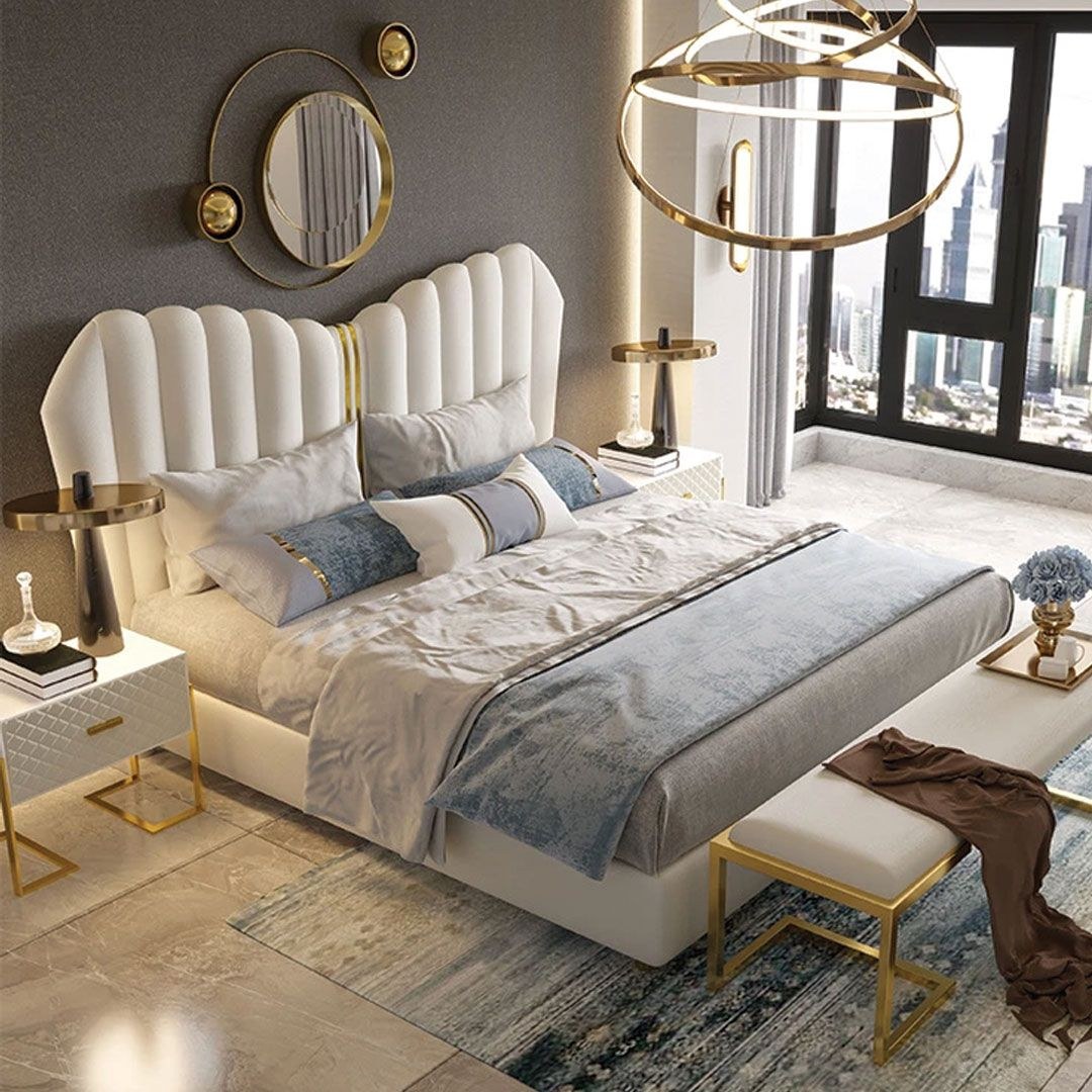 Princess Modern Upholstered Bed 200x200 Fabric Super King Bed