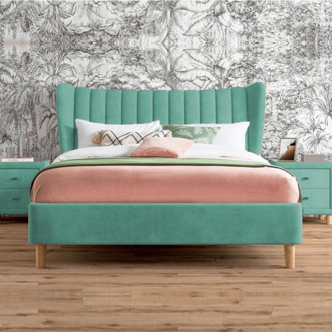 Knox Deep Channel Tufted Bed Frame 120x200 Fabric Single Bed