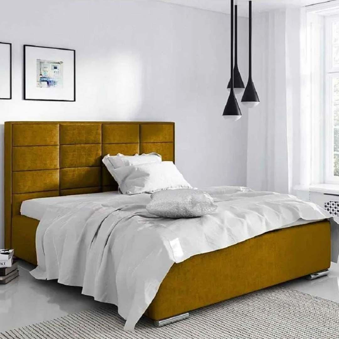 Ibiza upholstered Bed in Velvet Fabric 100x200 Fabric Single Bed