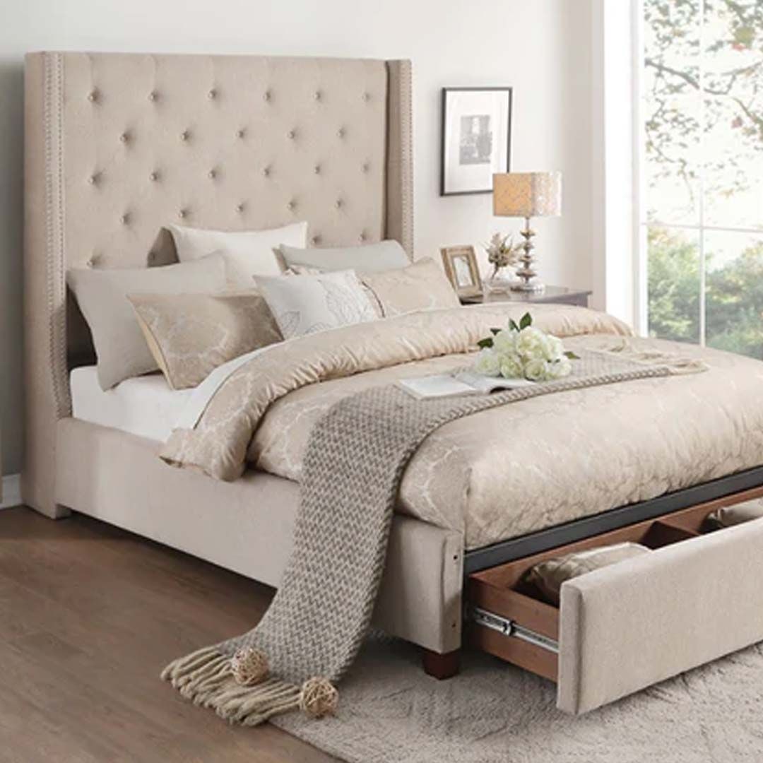 Radisson Bed Frame with Storage 120x200 Fabric Single Bed