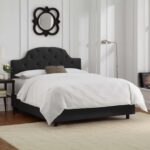 Arch Button Tufted Upholstered Bed 200x200 Fabric Super King Bed