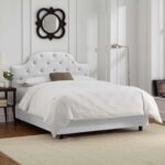 Arch Button Tufted Upholstered Bed 200x200 Fabric Super King Bed