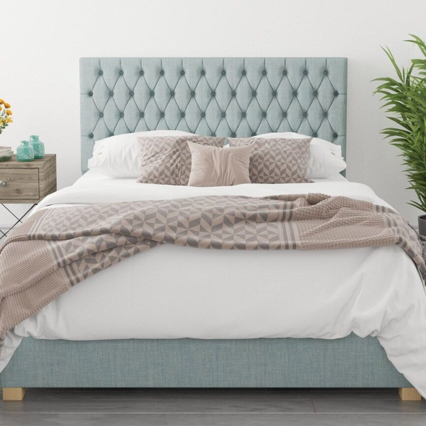 Angel Velvet Diamond Tufted Bed 120x200 Fabric Single Bed
