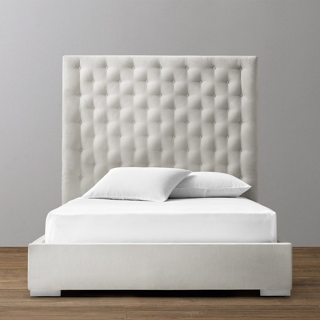 Edie Tufted Upholstered Tall Bed 180x200 Fabric King Bed