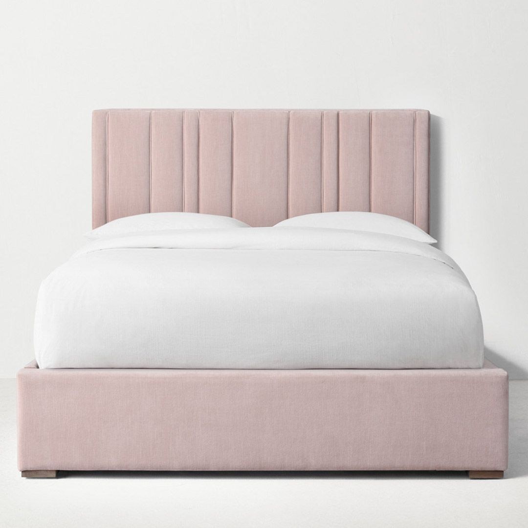 Teagan Upholstered Velvet Bed with Storage 120x200 Fabric Single Bed
