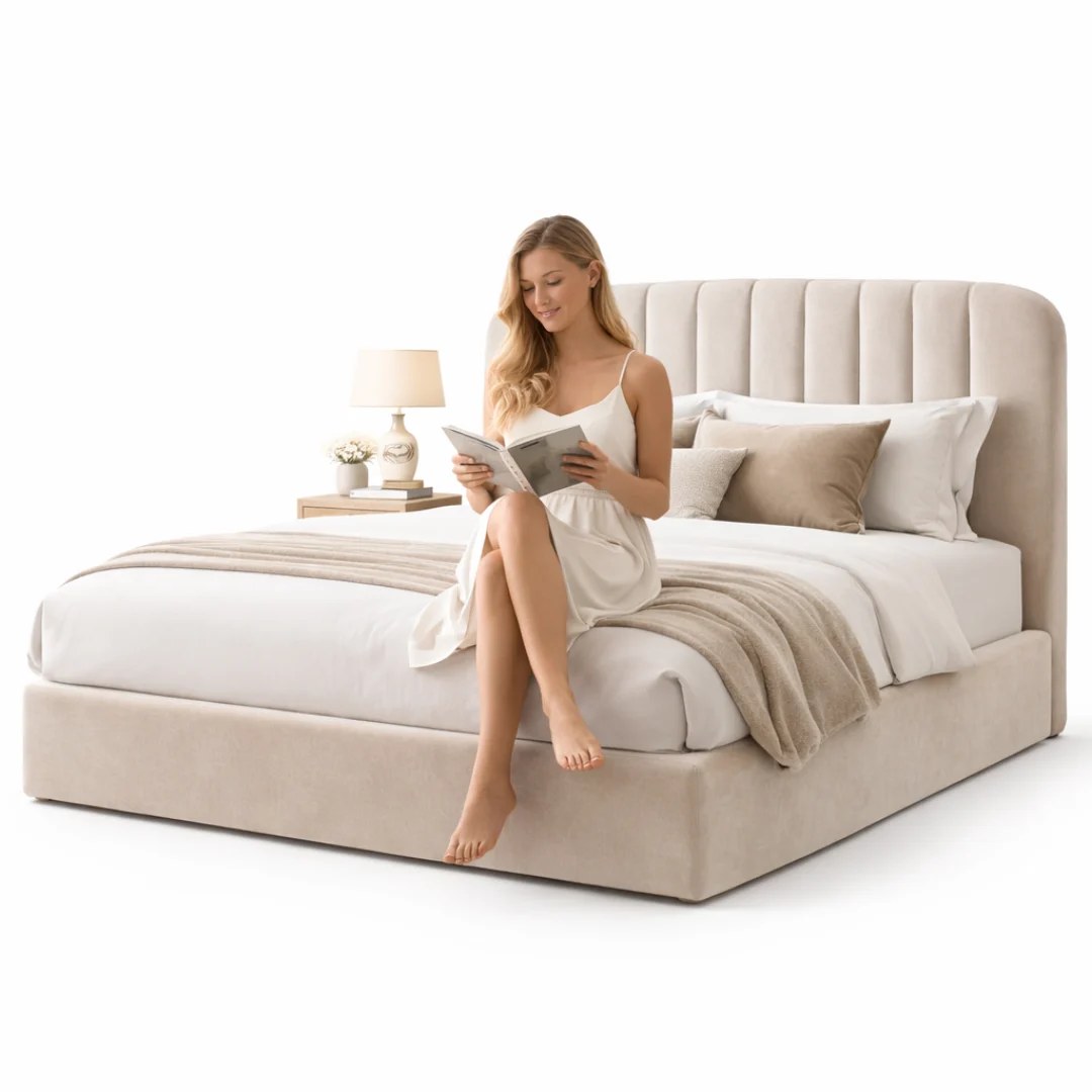Calmora Luxury Bed Beige (Super King) - Image 5