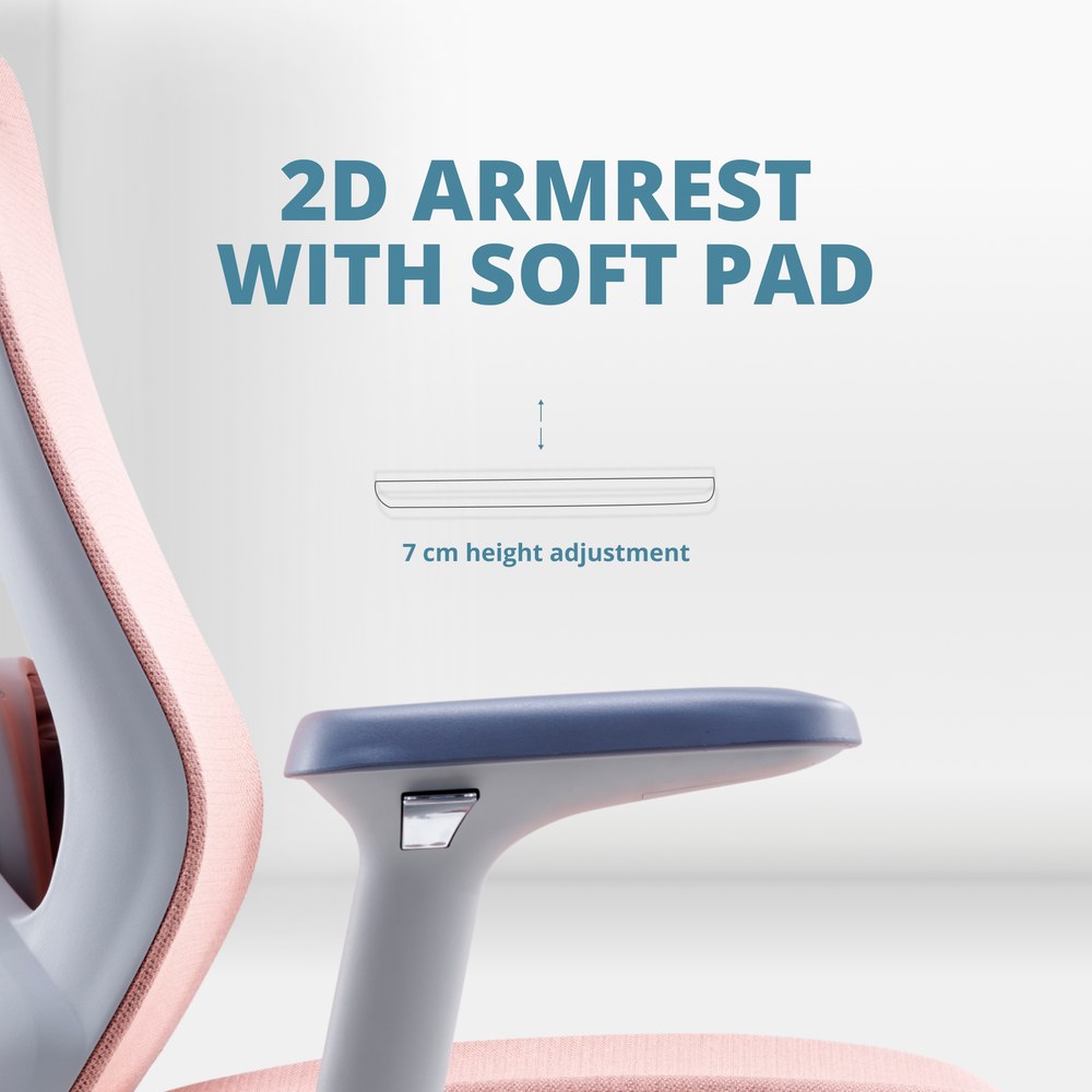 Skyland Lumbar Massage Office Chair with Wireless Heated Lumbar Massager - High-Back Mesh Design, Adjustable Headrest & Armrests for Ultimate Comfort (Pink) - Image 5