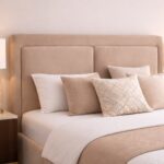 Wooden Twist Aurelia Luxury Beige Velvet Upholstered Bed with Tall Headboar Modern Dedsigner Bed 180X200 (King)