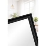 Black PVC Frame Rectangular Wall Mirror 68 x 98 cm with Wall Hanging Hardware,Entryway, Bedroom, Living Room, Vanity Décor