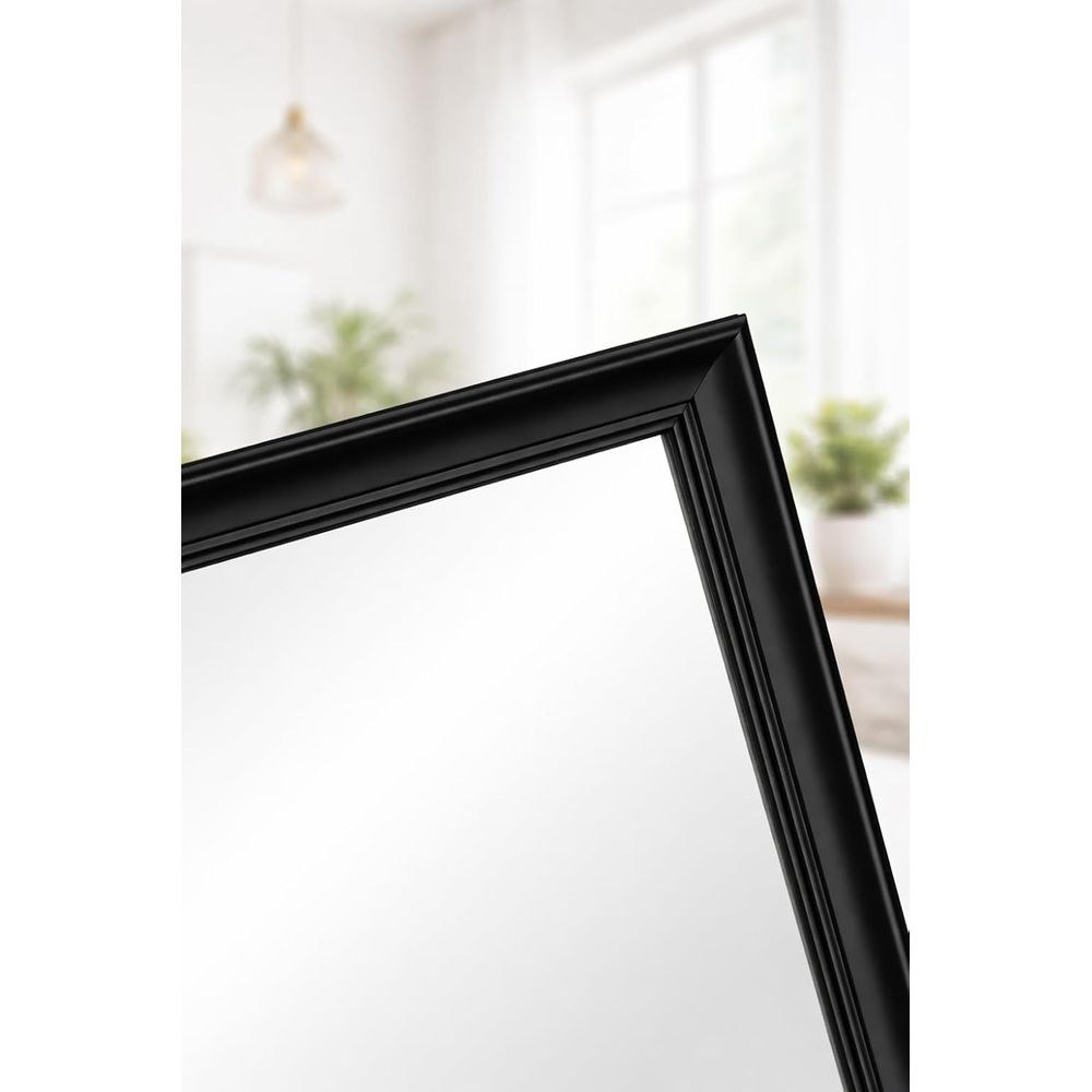 Black PVC Frame Rectangular Wall Mirror 68 x 98 cm with Wall Hanging Hardware,Entryway, Bedroom, Living Room, Vanity Décor - Image 4