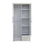 Backlund 2-Door Wardrobe with Mirror and Drawer – Modern Storage Cabinet
