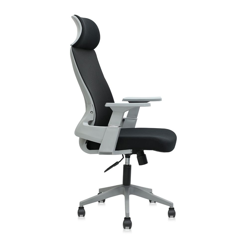 Ergonomic Grey & Black Office Chair for Gaming