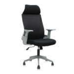 Ergonomic Grey & Black Office Chair for Gaming