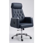 Maret Premium Executive High-Back Office Chair – Ergonomic Faux Leather Boss Chair with Padded Armrests, Diamond Tufted Design, and Heavy-Duty Chrome Base