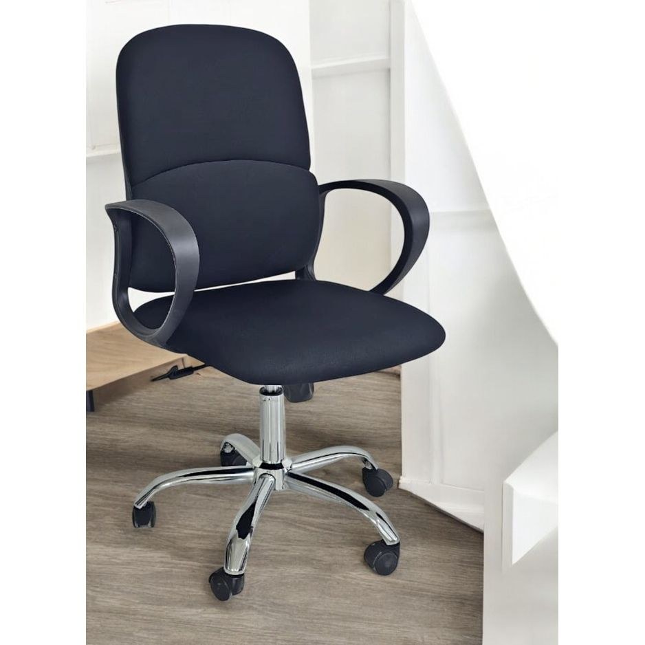 Black Office Chair with Lumbar Support for Home