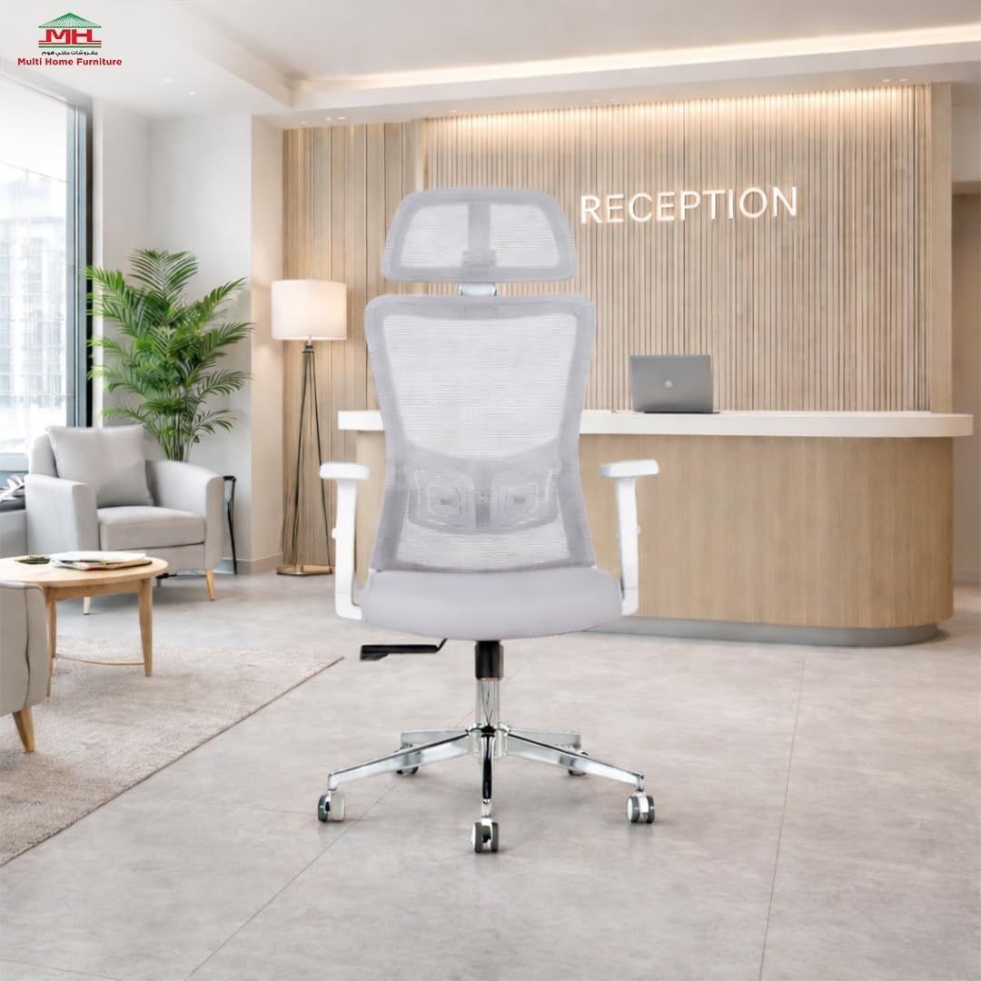 Grey Mesh Office Chair - Ergonomic Chair for Home Office