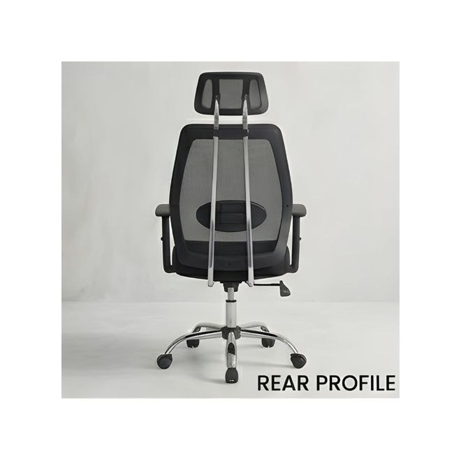 Ergonomic High Back Mesh Office Chair with Headrest – Adjustable Height, Lumbar Support & Swivel Wheels for Home & Office - Image 3