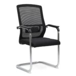 Visitor Chair Black Mesh for Office