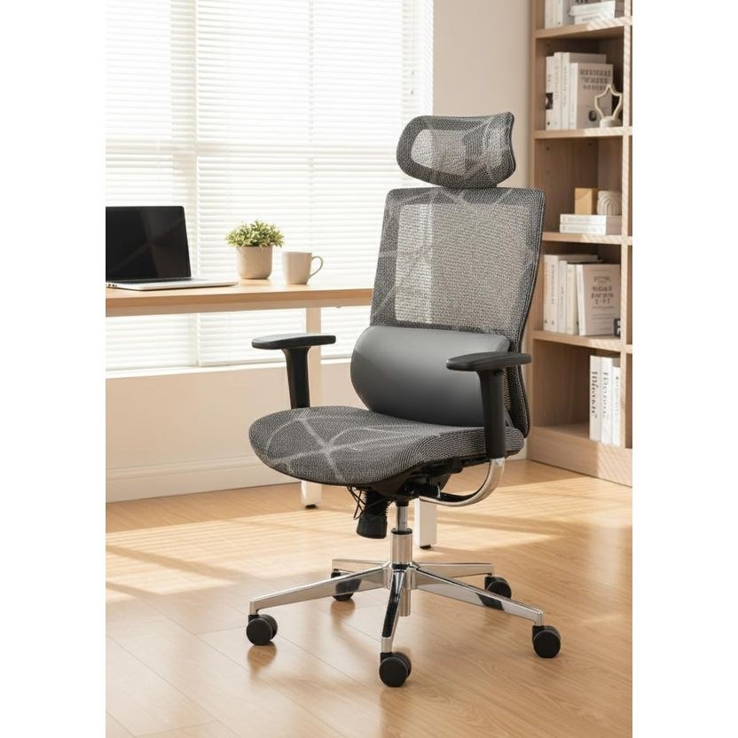 Grey Ergonomic Office Chair for Home Office