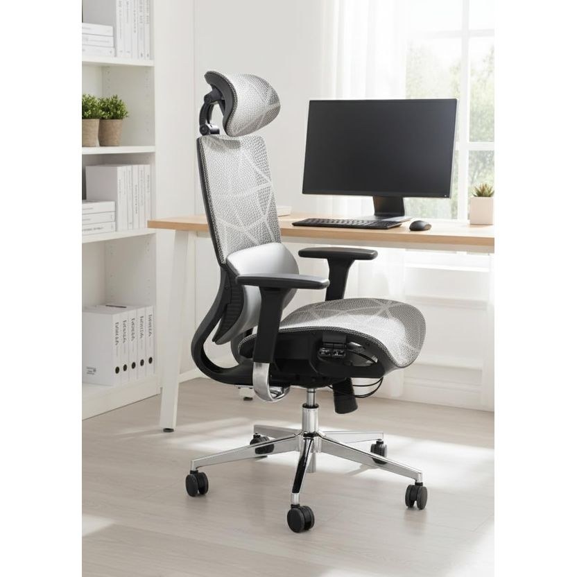 Grey Ergonomic Office Chair for Home Office - Image 2
