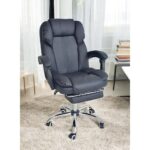 Black Ergonomic Office Chair with Footrest
