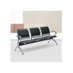 3 Seater Airport Visitor Chair Black/Silver