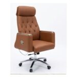 Maret Premium Executive High-Back Office Chair – Ergonomic Faux Leather Boss Chair with Padded Armrests, Diamond Tufted Design, and Heavy-Duty Chrome Base