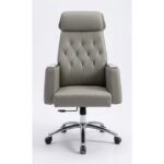 Maret Premium Executive High-Back Office Chair – Ergonomic Faux Leather Boss Chair with Padded Armrests, Diamond Tufted Design, and Heavy-Duty Chrome Base