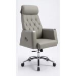 Maret Premium Executive High-Back Office Chair – Ergonomic Faux Leather Boss Chair with Padded Armrests, Diamond Tufted Design, and Heavy-Duty Chrome Base